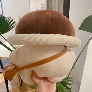 Kawaii Mushroom Kindergarten Peluche Bambola Simpatico cartone animato Shiitake Giocattolo Morbido cuscino imbottito 240131