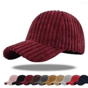Ball Caps Cotton Corduroy Baseball Cap Special Design Ajustable Size Head Warm Snapback Hat Winter Hats Men Women