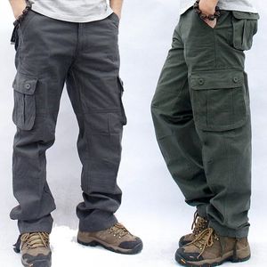 Pantaloni cargo da uomo tuta da lavoro militare pantaloni tattici dritti larghi pantaloni multi-tasca larghi pantaloni militari in cotone casual 240125