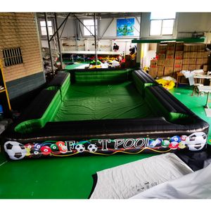 10x5m (33x16.5ft) med 16bollar grossist Hot Selling Human Uppblåsbar snooker fotboll/fotbollsbord pool bärbar snookball rolig inomhus utomhussportspel