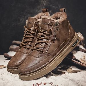 Stivali da uomo Scarpe invernali in cotone Scarpe casual di alta moda Tendenza Stivaletti in gomma Piatta Versione coreana Scarpe per utensili Studente 240126