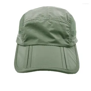 Ball Caps Breathable Foldable Summer Sun Protection Trucker Cap Men Outdoor Quick Dry Shade Adjustable Dad Hat Baseball