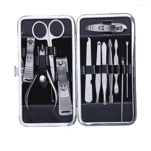 Kits de arte da unha 12pcs Conjunto de pedicure de aço inoxidável Kit de clipper (impressão vegetal)