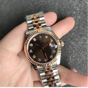 O mais novo relógio feminino mecânico automático projetado pela Master, mostrador luxuoso de 31 mm.À prova d'água.Calendário.Fivela dobrável, vidro safira, bolsas de negócios estrela