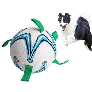 Футбольная игрушка для собак, интерактивный футбольный мяч для собак, уличный поезд, беговые принадлежности для средних и больших собак, забавный игрушечный мяч, неразрушимый 240118