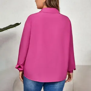 Женские блузки, прозрачная рубашка больших размеров, элегантная блузка-кардиган с ажурным дизайном и отложным воротником на осень и весну