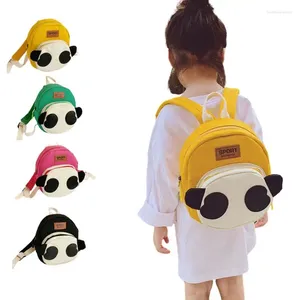 Backpack 2024 Panda Canvas Primary School Bookbags Cartoon Animal Cute Kindergarten Baby Bag Snack Storage Shopping