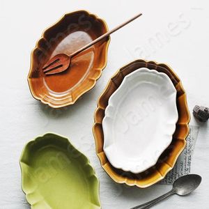 Piatti Piatto da portata in stile nordico Moderno in tinta unita in ceramica Piatti per insalata di frutta Bistecca Pasta Dessert Pane Stoviglie Uso domestico
