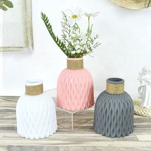 Vasi moderni cesti di fiori decorazioni stile soggiorno nordico rosa S disposizione vaso nero vaso di plastica per la casa bianco