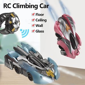 RC Carro Subir Parede 24G Anti Gravidade Escalada Controle Remoto 360 Rotação Stunt Climber Auto Toy para Crianças Menino Menina Presente 240131