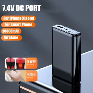 7.4V DC Uppvärmd Vest Power Bank 20000mah Portabel laddare Externt batteri för uppvärmd jacka Power Bank för Xiaomi Mi iPhone