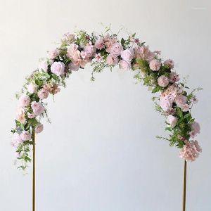 Decorative Flowers Simulated Rose Vine Hand Woven Rattan Event Stage Stand Wedding Backdrop Arch Frame Decor Arrangement Floral