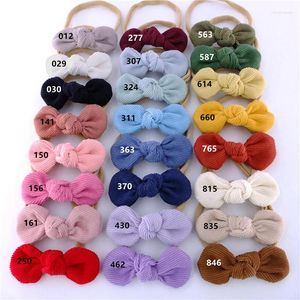 Hair Accessories 24 PCS/LOT 3 Inch Soft Corduroy Knot Bow Nylon Headbands Born Po Props Baby Shower Gift