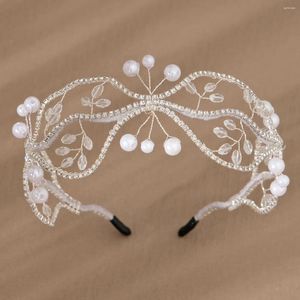 Hair Clips White Bow Headbands Pearl Mesh Hairbands Tiaras Beads Crowns Wedding Party Prom Accessories Women Girls Head Jewelry Gifts