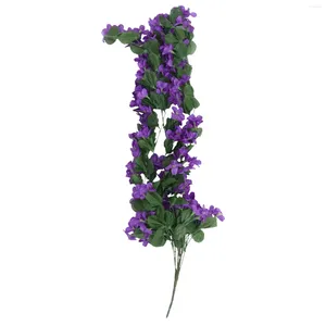 Decorative Flowers 4Petals Artificial Hanging Fake Vine Wall Plants Orchid Flower Bouquet Silk String Home Room