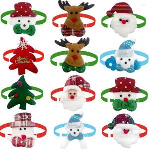 Dog Apparel Christmas Small Bowties Pet Cat Puppy Bow Ties Collar Snowman Deer Holiday Grooming Neckties Bowtie Supplies