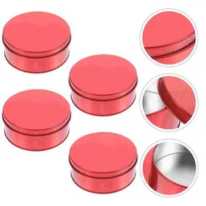 Storage Bottles 4 Pcs Snack Containers Biscuit Box Candy Cookie Tin Cake Christmas Tins Lids Empty