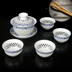 Zestawy herbaciarskie tradycja Chińska herbata ceramiczna gaiwan ceremonia ceremonii dostarczania dostarczania dostarcza ręcznie robionych prezentów Infuser