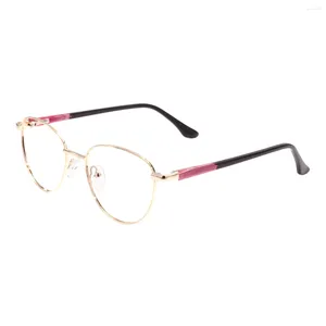 Sunglasses Frames Metal Oval Full Rim Glasses Frame With Spring Hinge For Prescription Lenses