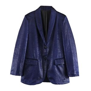 Taop Za Early Spring Product Womens Fashion and Temperament Slim Fit Velvet Long sleeved Suit Coat 240127