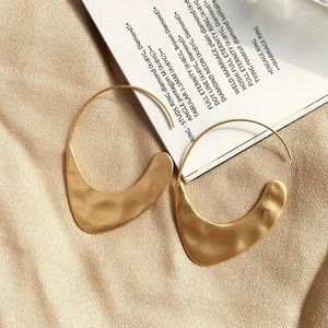 Kolczyki Dangle Hammered For Comens Gold Kolor Meatal Biżuteria Geometryczna Boho Oświadczenie Korea 2024 Moda