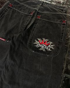 Y2k baggy jeans hip hop mönster tryck överdimensionerade breda ben jeans vintage denim byxor män kvinnor gotiska breda byxor streetwear 240127