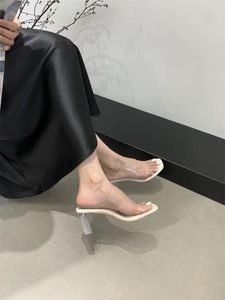 Pantofole Ciabatte Glitter Scarpe basse da donna Jelly Hoof Heels Gomma PU Tessuto basic Roma