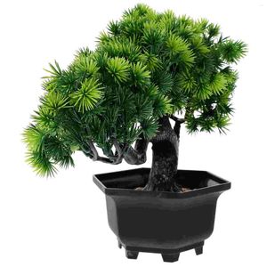 Dekorativa blommor Office Decor Simulation Welcome Pine House Välkommen Pot Plant Artificial Bonsai Tree Fake Plants Realistic