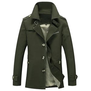 Drop Autumn Men Trench Coat Men Men Slid Slim Fit Cotton Man Disual Outwear S-4XL AXP239 240122