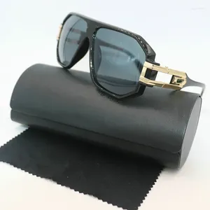Sonnenbrille Männer und Frauen Metall 624W Street Hip-Hop UV-Schutz 400 Enthält schwarze Lederbox