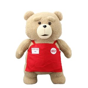 46 cm großer TED-Plüschfilm-Teddybär, 2 Puppenspielzeuge im Schürzenstil, weiche Kuscheltiere, Tier für Kinder, Geschenk 240131