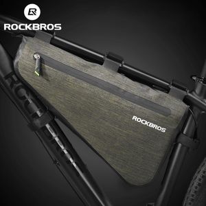 Rockbros saco de bicicleta à prova de chuva grande capacidade mtb estrada quadro saco triângulo bolsa à prova dwaterproof água calafetagem saco pannier acessórios 240202