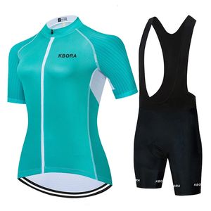 Bisiklet Jersey Set Kadınlar Kısa Kollu Formalar Triatlon Bib Şort Takım Takım Giyim Yaz 240202