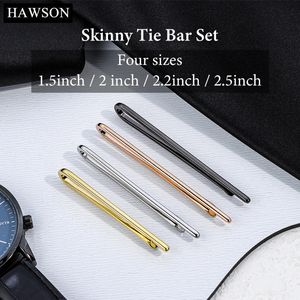 Hawson prendedores de gravata para homens, 4 peças, conjunto de barra super skinny, caixa de presente embalada, adequada para aniversário de casamento, negócios e vida diária 240130