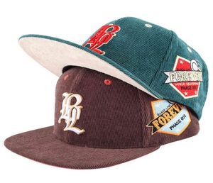 Anpassade herrbroderier 5 Panel Snapback Corduroy Caps Hats05471887