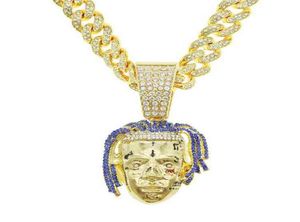 Banhado a ouro 1m zircão cúbico gelado pingente colar miami cubana link corrente hip hop jóias1864349
