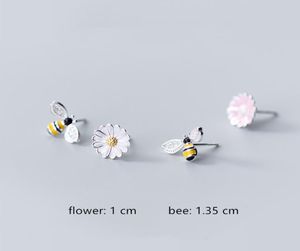 Mix Design 925 Sterling Silver asimmetrico Honey Bee Orecchini con strass Sun Flower Orecchini per le donne Ragazze Pendientes Jewelry4394401