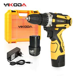 YIKODA 1216.821V Electric Screwdriver Cordless Drill Two Speed Rechargeable Lithium Battery Mini Driver Household Power Tools 240131