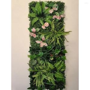Decorative Flowers 2024 40cm 120cm Artificial Green Lawn Plant Wedding Decoration DIY Wall Grass Door El Home Outdoor Panel