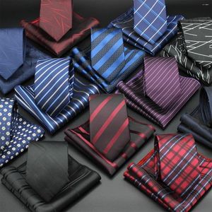 Bow Ties klasyczny turkusowy pasek do kropki krawat dla mężczyzn elegancki jedwabny wysokiej jakości tkany garnitur męski krawat hanki set biznesowy przyjęcie weselne