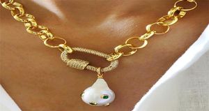 Lady Charm Pendant Necklace Baroque Natural Pearl Fashion ed سلسلة المجوهرات الإكسسوارات يدويًا للحزب 2012183948956