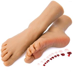 False Nails Mannequin Silicone Foot Real Skin Texture Simulation Female Feet Shoes Display Toy Shoot Props