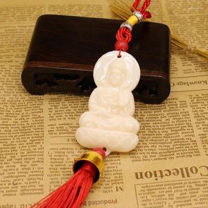 Keychains Light White Jade Grape Pendant Smooth Sailing Car In And Out Of Ping An Buddha Guanyin Vase