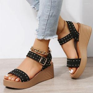 Sandaler Sommer Platform Fashion Women Strap Gladiator Sandal Wedges Shoes Casual Woman Peep Toe Espadrille Femme