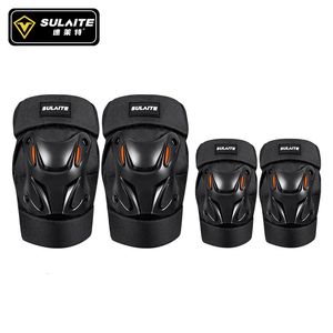 SULAITE Protective Outdoor Sports Motocross Racing Riding Knee Gear Guard Motorcycle Double Straps Adjustable Elbow Knee Pads 240124