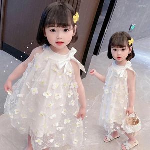 Mädchen Kleider 3D Schmetterling Kleine Blume Für 2024 Mode Koreanische Spitze Mädchen Kleid Geburtstag Party Prinzessin Baby Kinder Kleidung