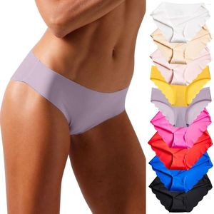 Women's Panties Ice Silk Seamless Sports Low Waist Sexy Briefs Puberty Underwear