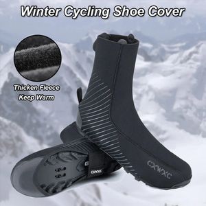 Bicicleta ciclismo sapato cobre inverno quente à prova de vento impermeável mountain bike estrada antiderrapante 240125