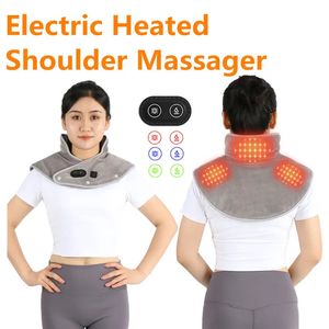 Neck Heating Pad Wrap Heated Shoulder Massager Cervical Relieve Pain Relief USB Electric Fatig Warming Back Brace Compress Tool 240202