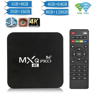 MXQ Pro Smart TV Box WiFi Media Player Set Top 4K Android 110 Rk3228 24G 5G 8GB of RAM 128GB ROM 240130